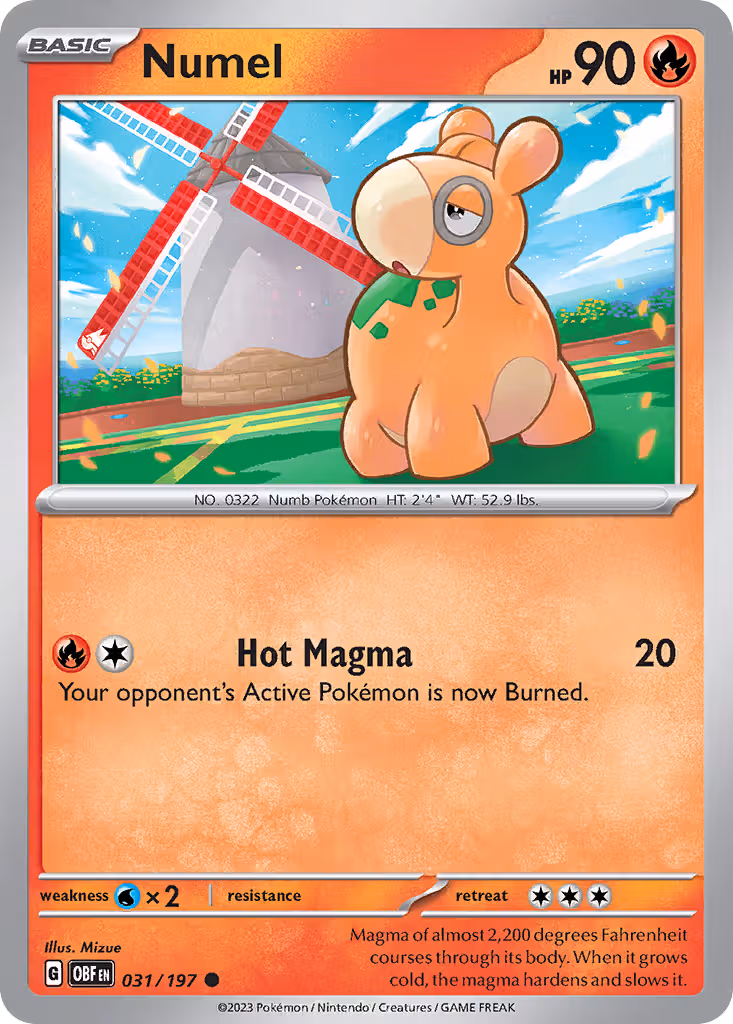 Numel 31/197 Pokemon card
