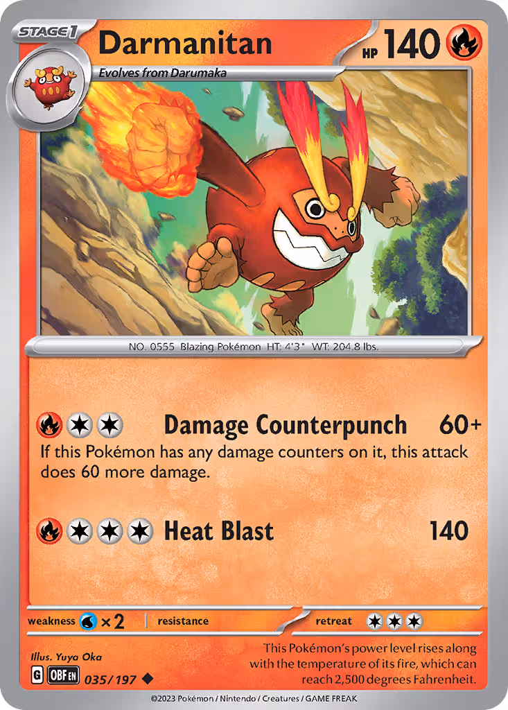 Darmanitan 35/197 Pokemon card