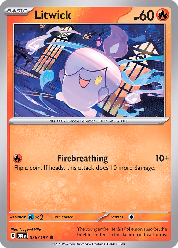 Litwick 36/197 Pokemon card