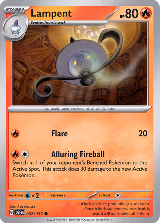 Lampent 37/197 Pokemon card