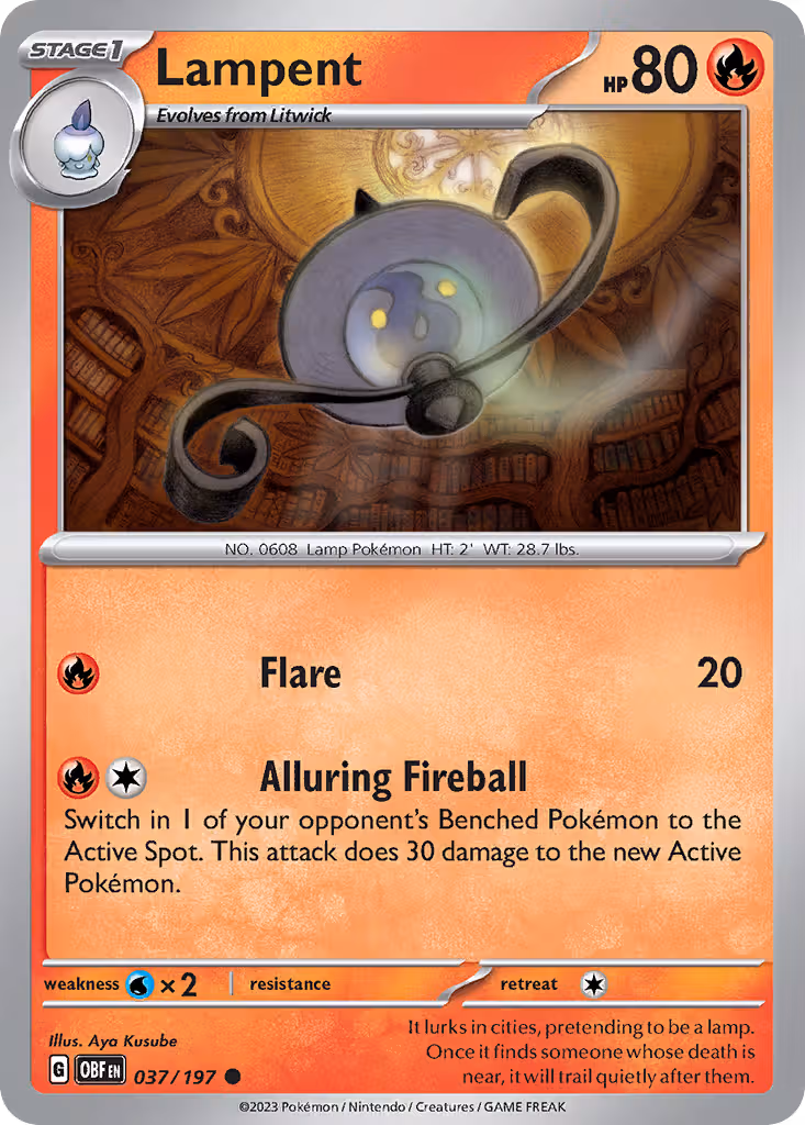 Lampent 37/197 Pokemon card