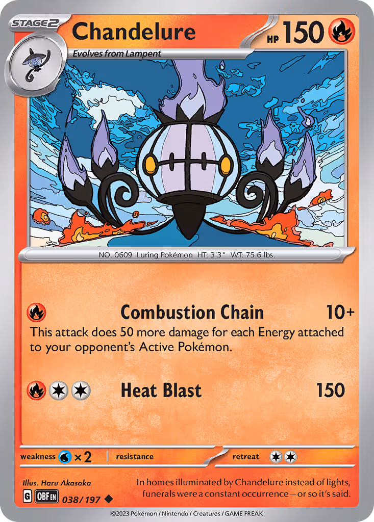 Chandelure 38/197 Pokemon card