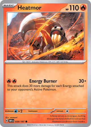 Heatmor 39/197 Pokemon card