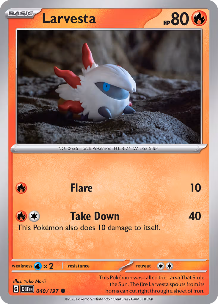 Larvesta 40/197 Pokemon card