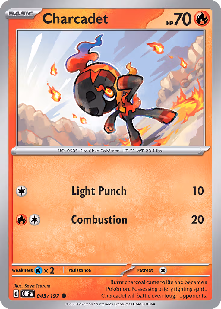 Charcadet 43/197 Pokemon card