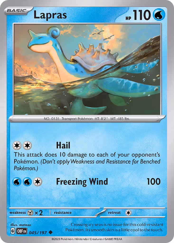 Lapras 45/197 Pokemon card