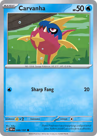 Carvanha 46/197 Pokemon card