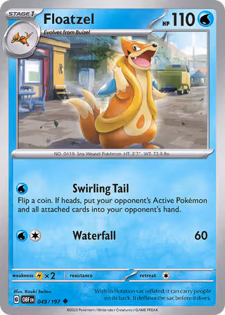 Floatzel 49/197 Pokemon card