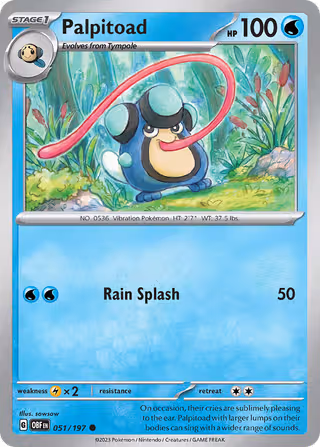 Palpitoad 51/197 Pokemon card