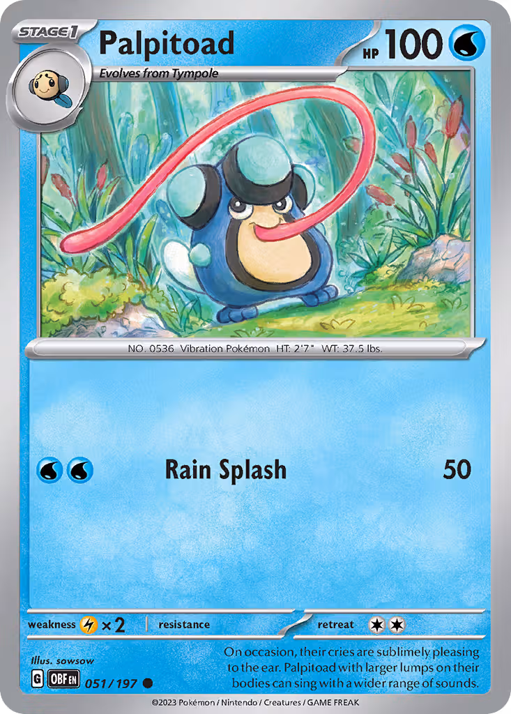 Palpitoad 51/197 Pokemon card