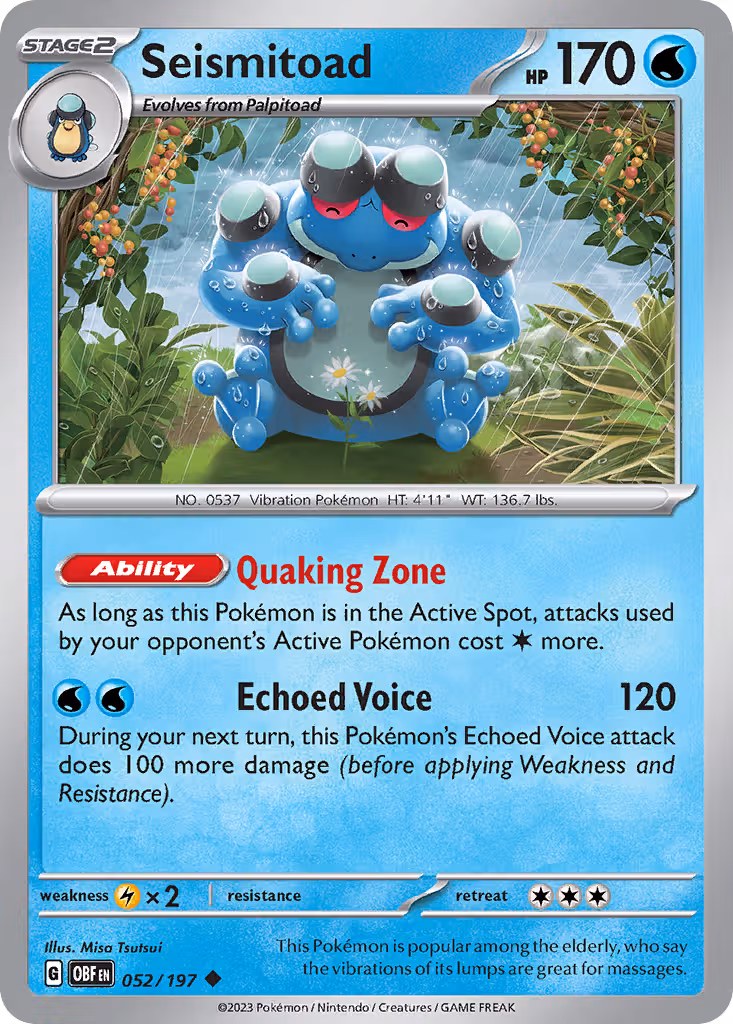 Seismitoad 52/197 Pokemon card