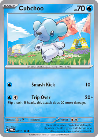 Cubchoo 53/197 Pokemon card