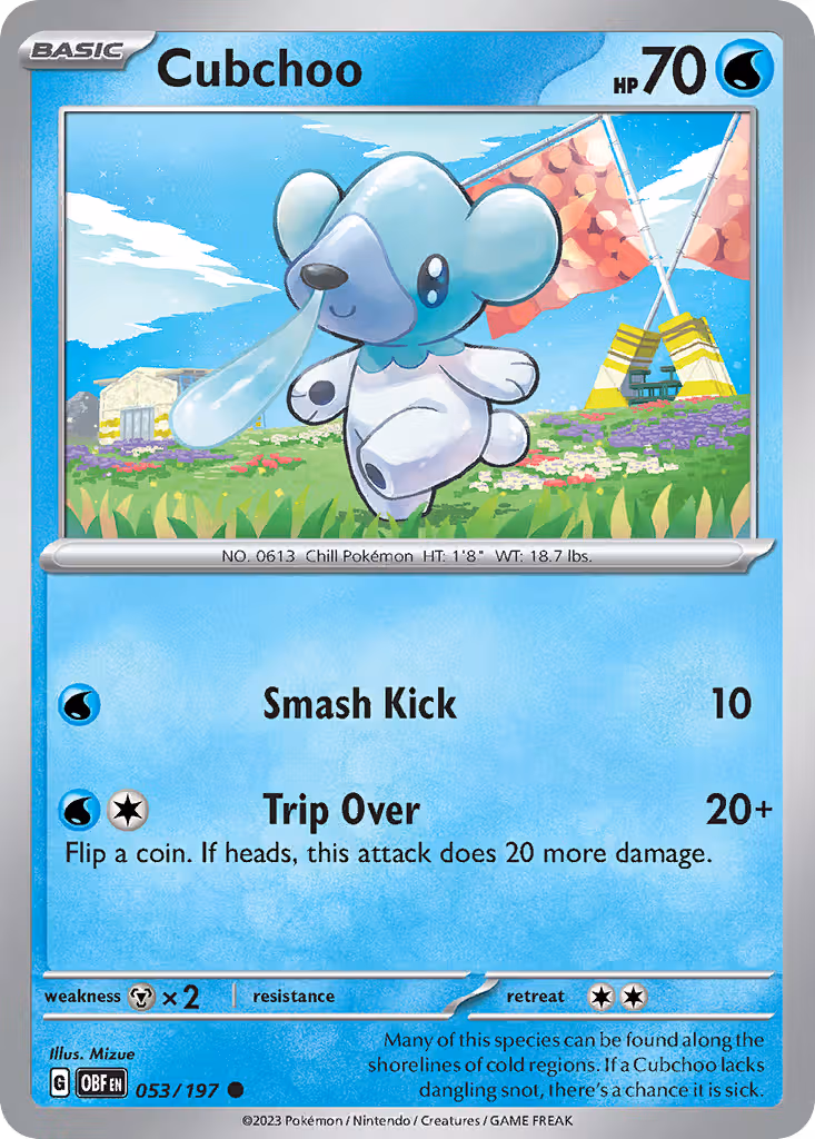 Cubchoo 53/197 Pokemon card