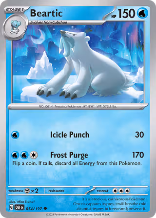 Beartic 54/197 Pokemon card