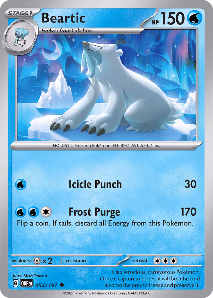 Beartic 54/197 Pokemon card