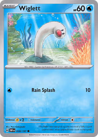 Wiglett 58/197 Pokemon card