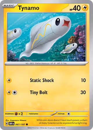 Tynamo 67/197 Pokemon card