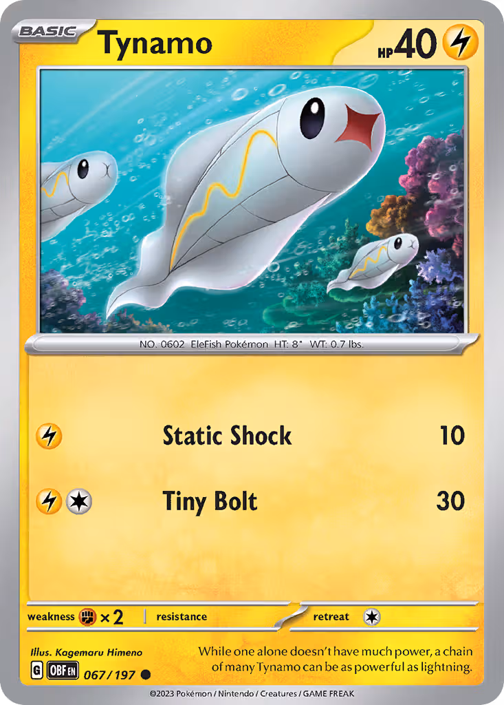 Tynamo 67/197 Pokemon card