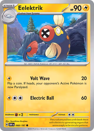 Eelektrik 68/197 Pokemon card