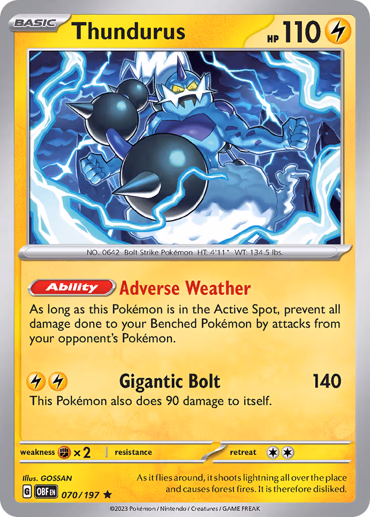 Thundurus 70/197 Pokemon card