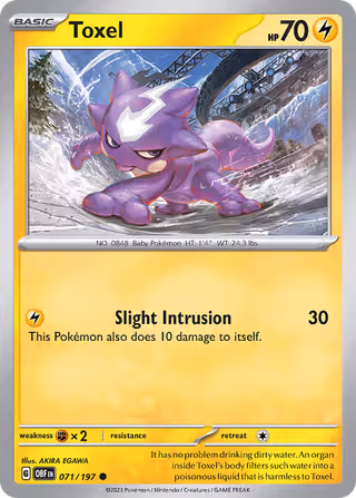 Toxel 71/197 Pokemon card