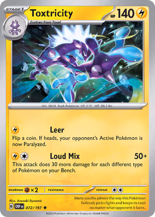 Toxtricity 72/197 Pokemon card