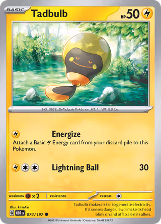 Tadbulb 74/197 Pokemon card