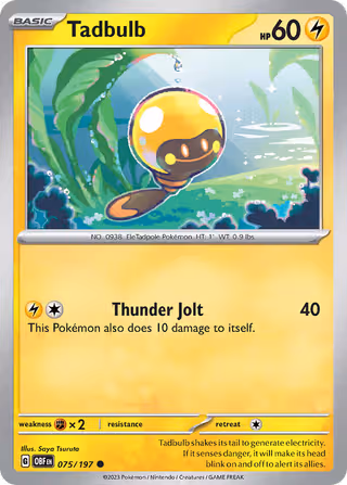 Tadbulb 75/197 Pokemon card
