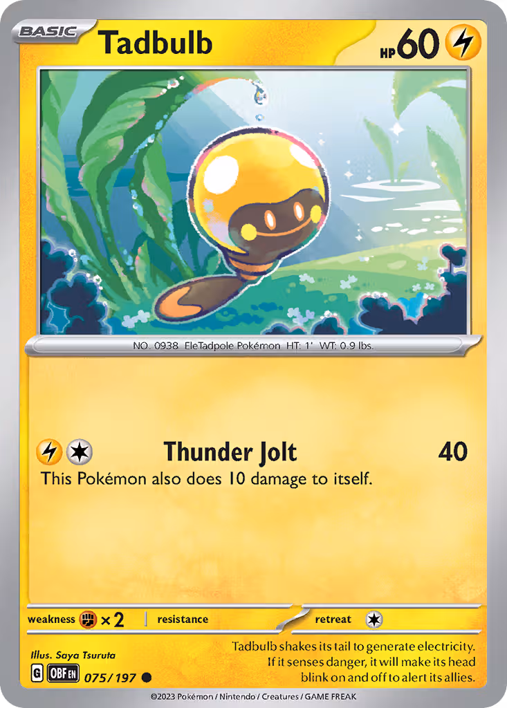 Tadbulb 75/197 Pokemon card