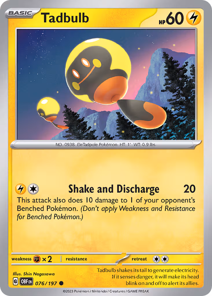 Tadbulb 76/197 Pokemon card