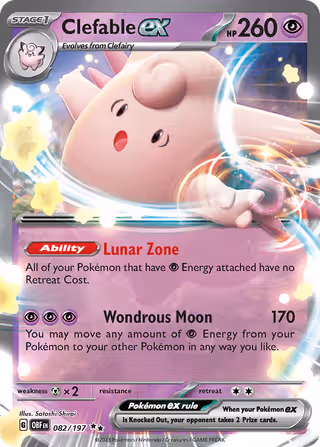 Clefable ex 82/197 Pokemon card