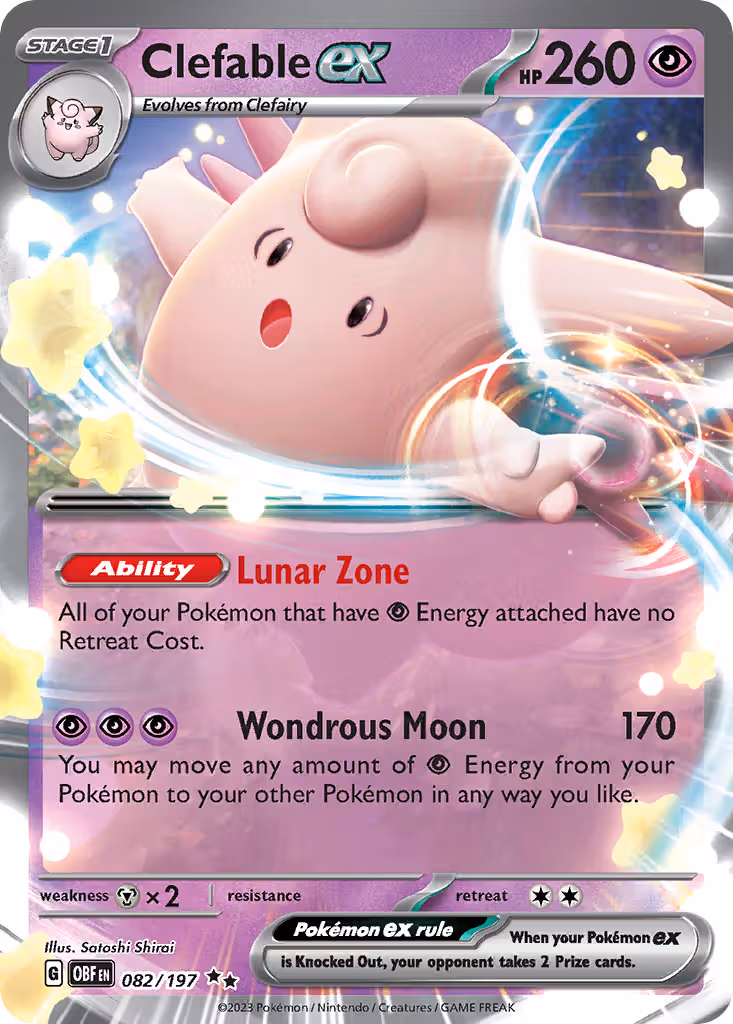 Clefable ex 82/197 Pokemon card