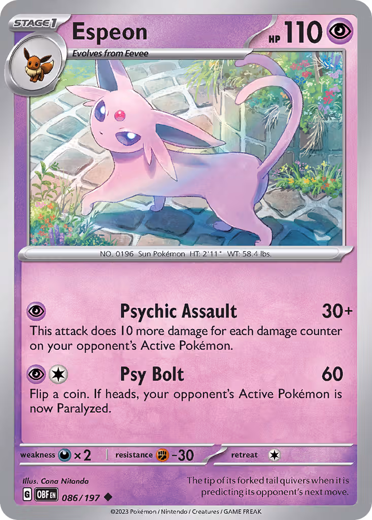 Espeon 86/197 Pokemon card