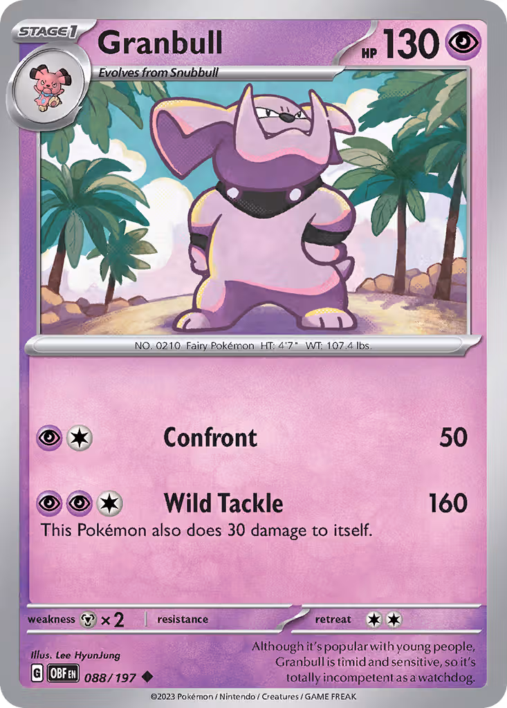 Granbull 88/197 Pokemon card