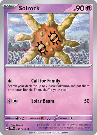 Solrock 93/197 Pokemon card