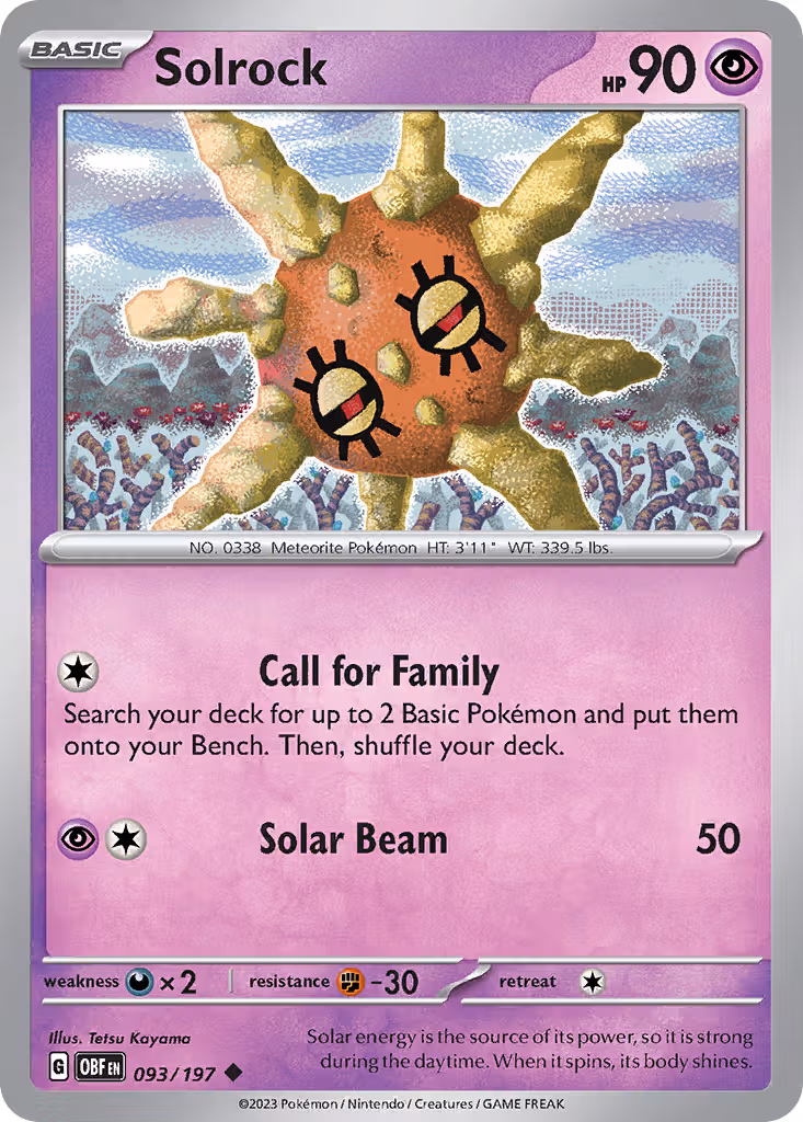 Solrock 93/197 Pokemon card