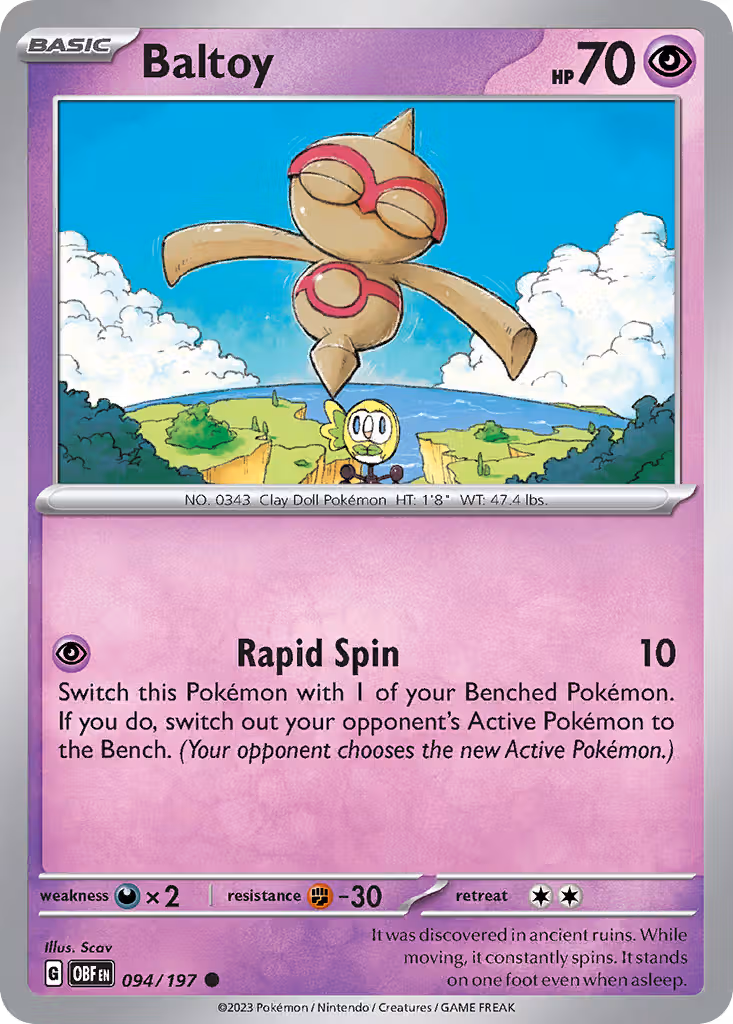 Baltoy 94/197 Pokemon card