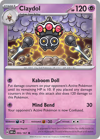Claydol 95/197 Pokemon card