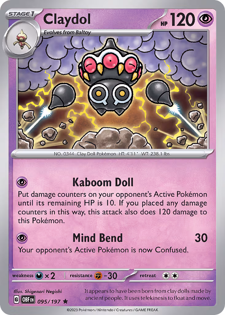 Claydol 95/197 Pokemon card
