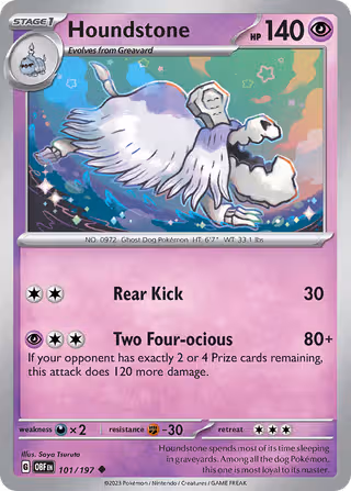 Houndstone 101/197 Pokemon card
