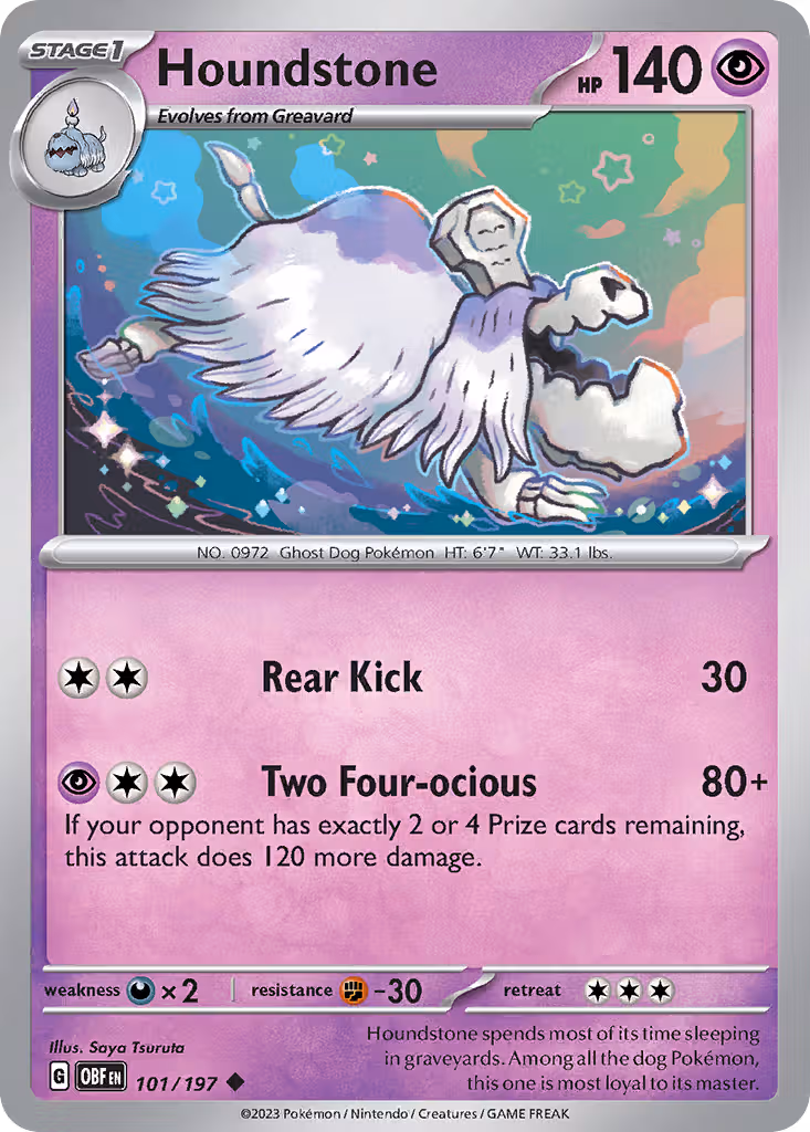 Houndstone 101/197 Pokemon card