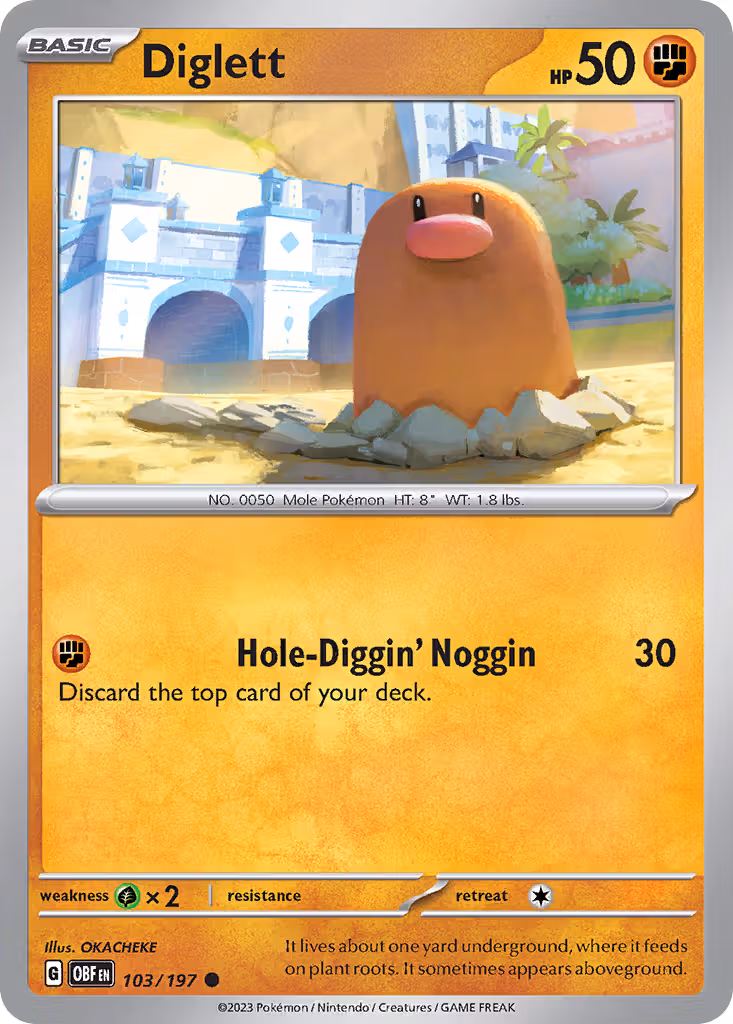 Diglett 103/197 Pokemon card