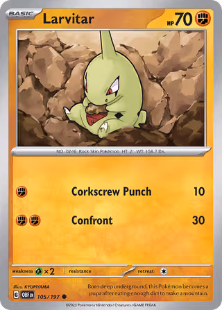 Larvitar 105/197 Pokemon card