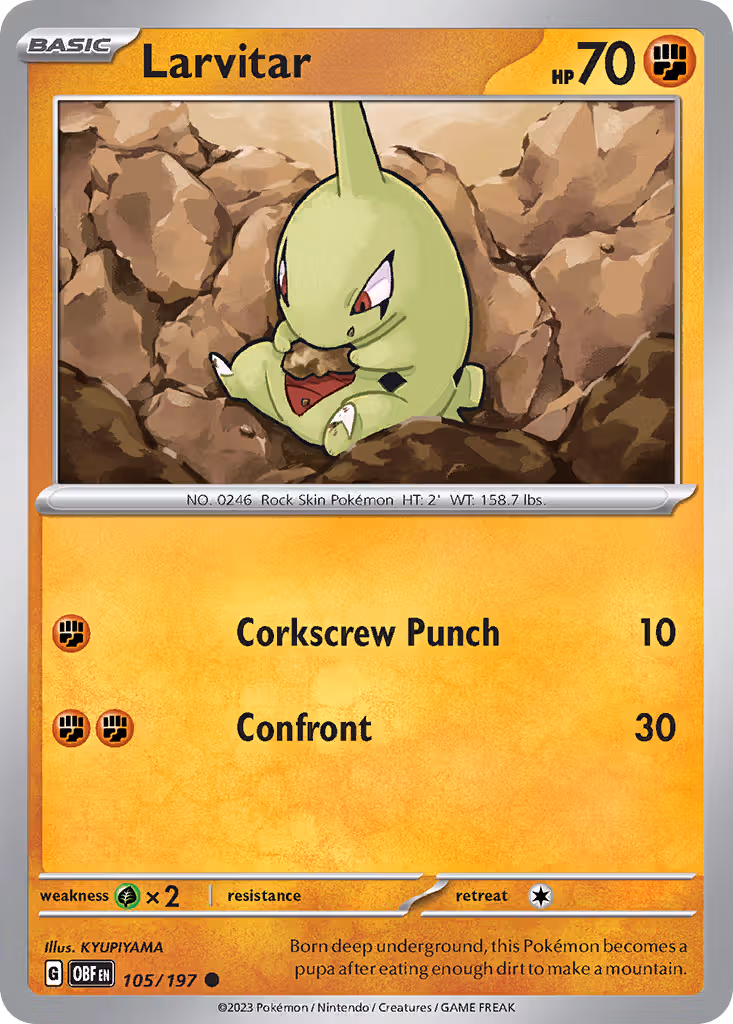 Larvitar 105/197 Pokemon card