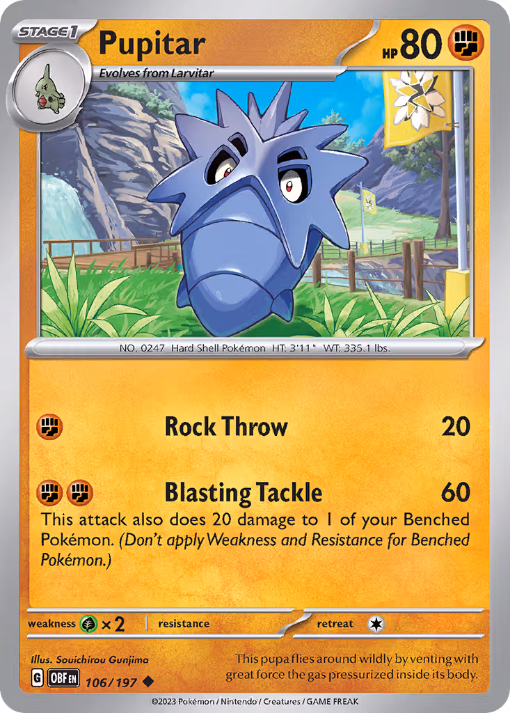 Pupitar 106/197 Pokemon card