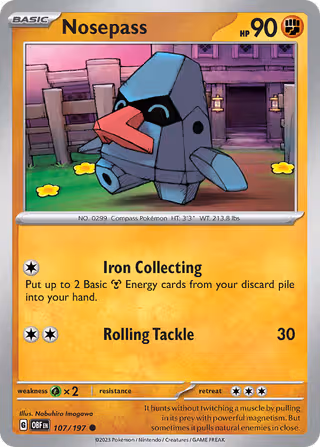 Nosepass 107/197 Pokemon card