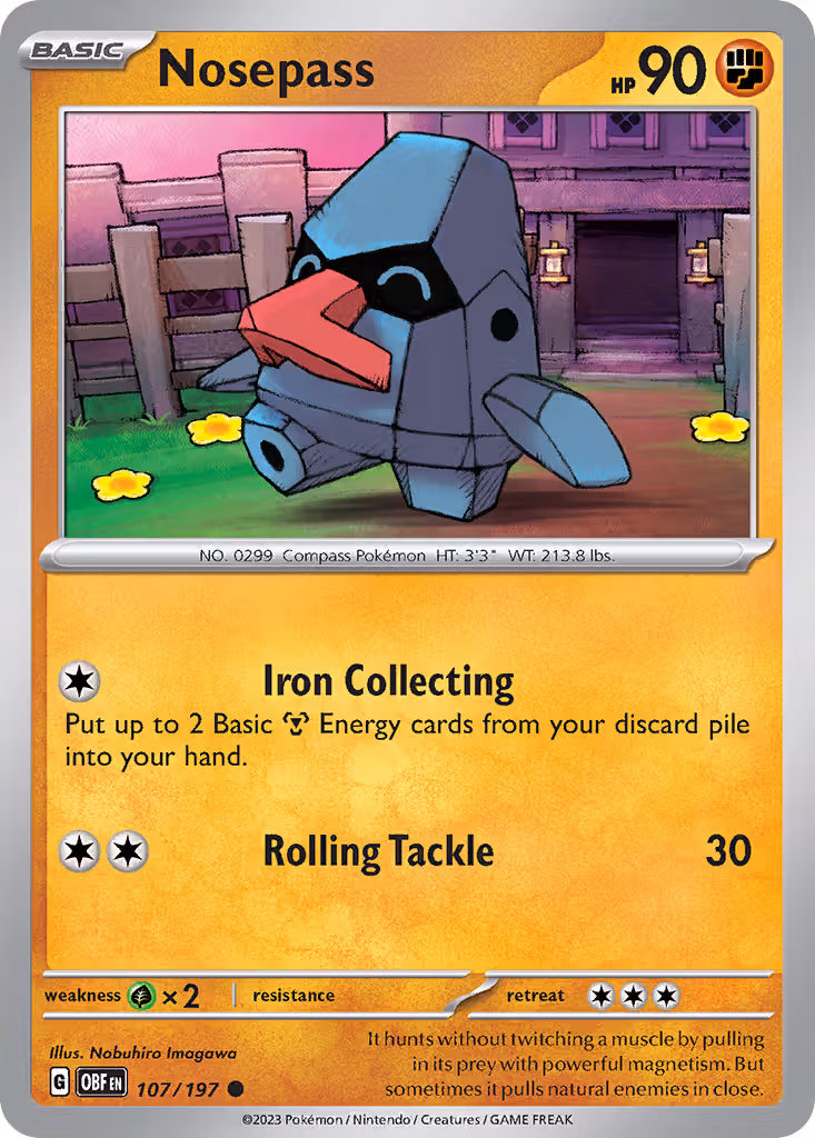 Nosepass 107/197 Pokemon card