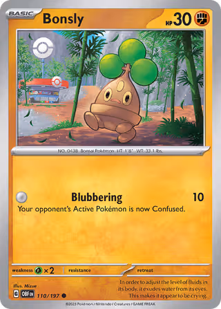 Bonsly 110/197 Pokemon card