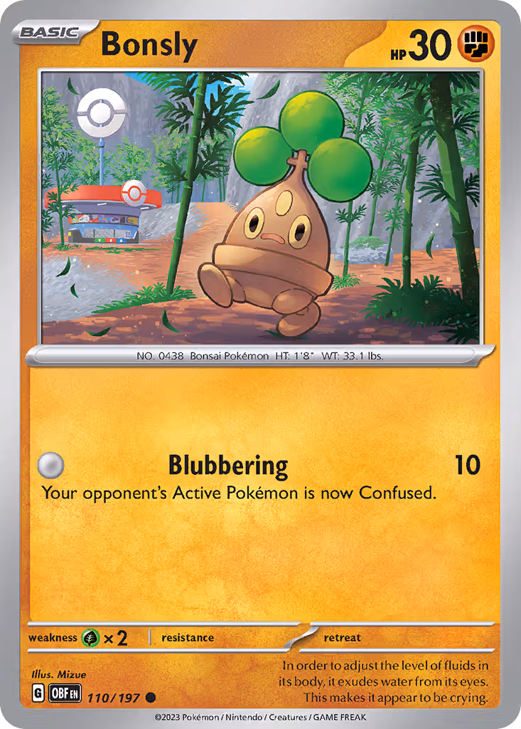 Bonsly 110/197 Pokemon card