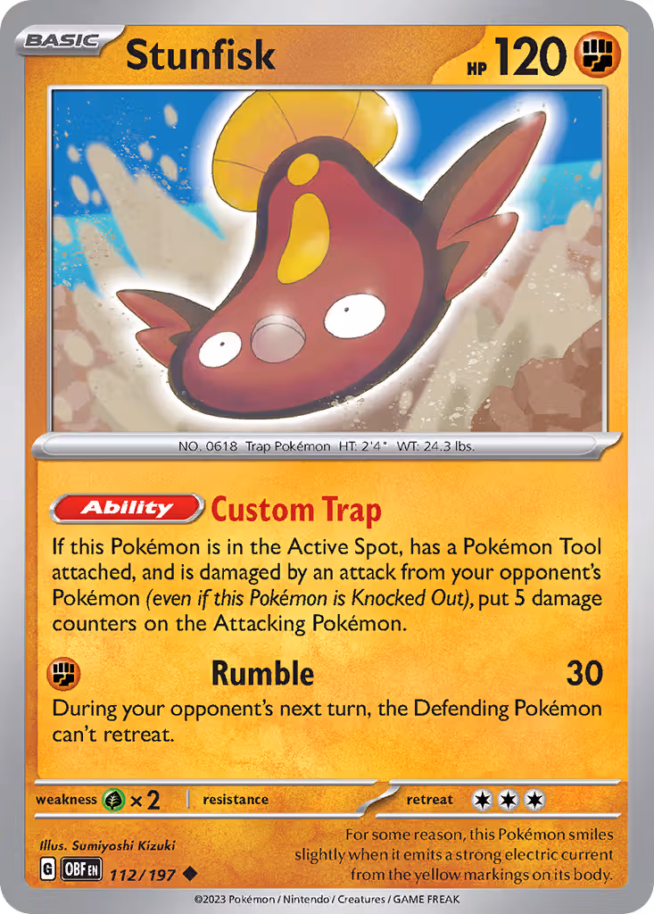 Stunfisk 112/197 Pokemon card